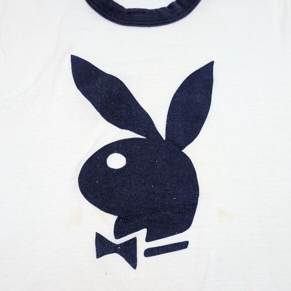 Vintage Playboy Single Stitch T Shirt Ringer Size S/M 70s 80s‎ *READ - Picture 3 of 8